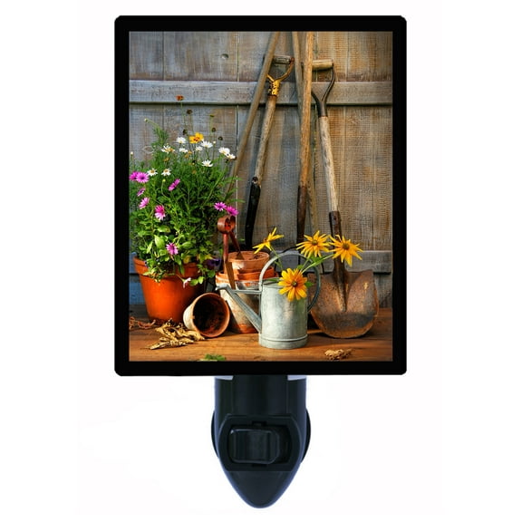 Night Light - Garden Shed. | Gardening Theme, Includes Free Switchable Insert, 4W Bulb, E12 Base