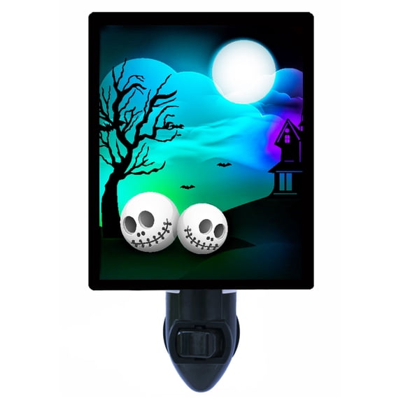 Night Light - Halloween Faces. | Halloween Theme, Includes Free Switchable Insert, 4W Bulb, E12 Base