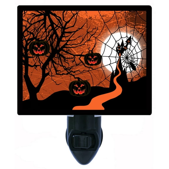 Night Light - Halloween Web. | Halloween Theme, Includes Free Switchable Insert, 4W Bulb, E12 Base