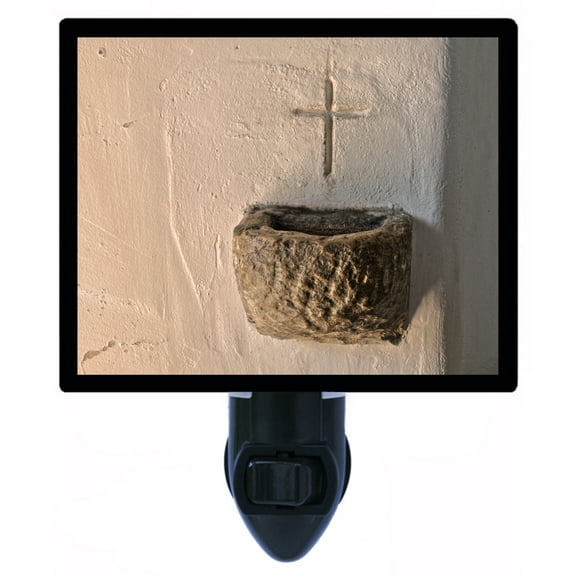Night Light - Holy Water. | Religious Theme, Includes Free Switchable Insert, 4W Bulb, E12 Base