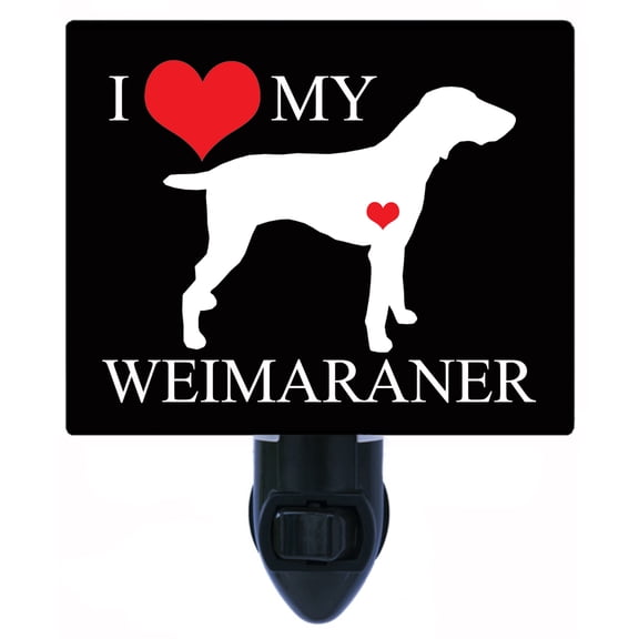 Night Light - I Heart My Weimaranier. | Dog Theme, Includes Free Switchable Insert, 4W Bulb, E12 Base