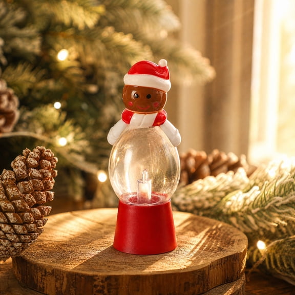 Night Light, Illuminates with Magical Falling Snow Effect, Tabletop Decor, Glitter Floating Snow Scene and Warm LED Glow for Bedside Table, Fireplace Mantel, and Window Sill.