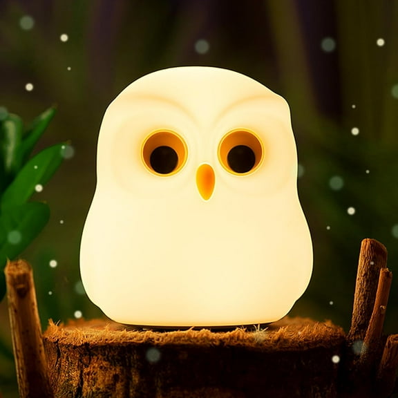 Night Light for Kids, 7 Color RGB Changing Owls Kids Night Light, Cute Silicone Owls Nightlight for Baby and Toddler Gifts, Kawaii Bedside Lamp for Sleep Aid, Breastfeeding