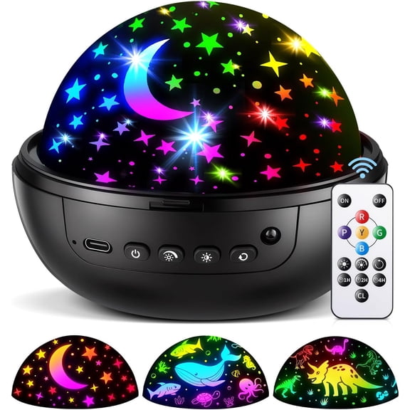 Night Light for Kids,93 Lighting+3 Films Kids Night Light Projector,Remote+Dimmable Star Projector,360 Ceiling Stars Glow in The Dark Stars,Christmas Gifts for 4 Year Old Boy Birthday Gift