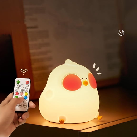 Night Light for Kids/Baby, LED Cute Lamp, Chicken Nursery/Led Night Light with Dimmable, Led Rechargeable Child Night Light with Remote Control for Breastfeeding, Kawaii Room Dco