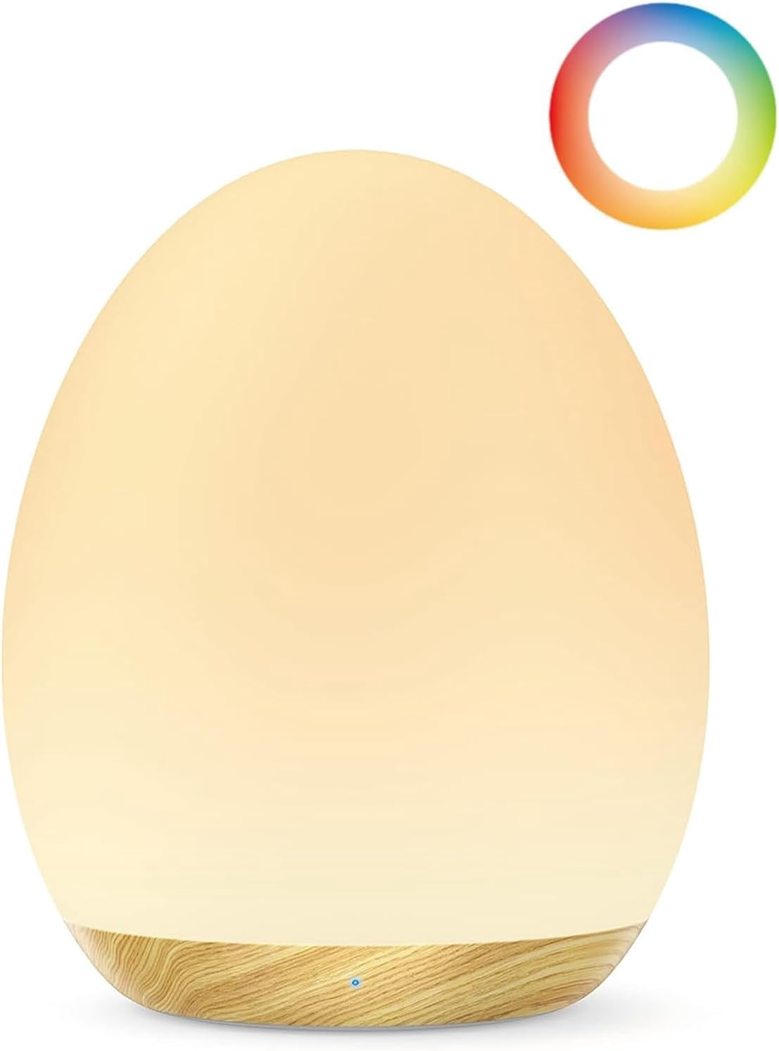 Night Light For Kids Baby Nursery Night Light 7 Colors Changing Stepless Dimming BPA Free Rechargeable Egg Light Touch Control 1H Timer For Breastfeeding