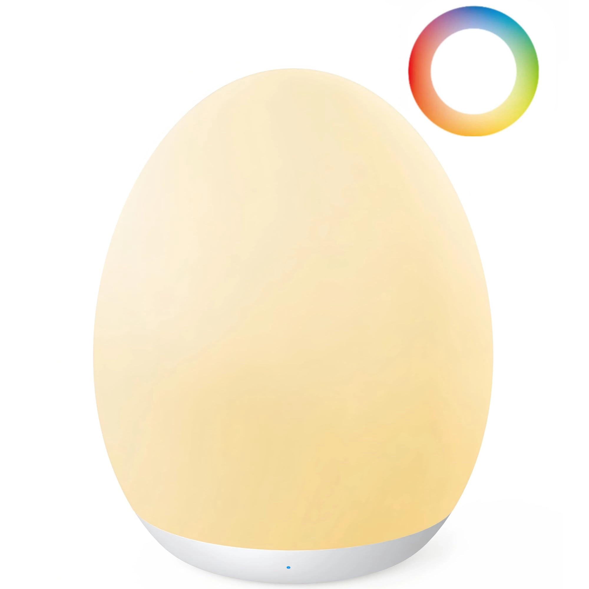 Night Light For Kids Baby Nursery Night Light 7 Colors Changing Stepless Dimming BPA Free Rechargeable Egg Light Touch Control 1H Timer For Breastfeeding