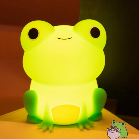 Night Light for Kids, Cute Frog Night Lamp Bedroom Nightlight for Girls Boys Teens, USB Rechargeable Silicone Animal Nightlight Christmas Birthday Gifts, Room Decor