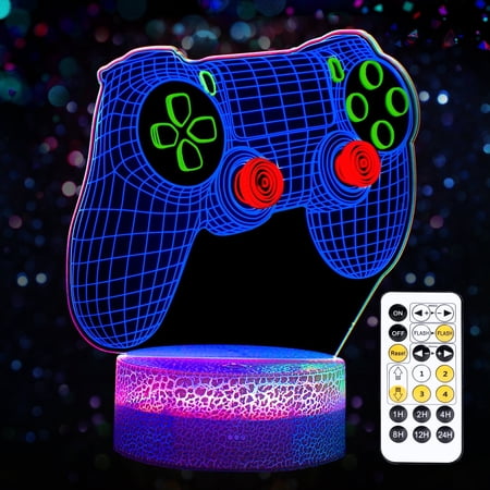 KIMHY 3D Night Light Kids: Gaming Lights with Touch & Remote Control, Color Changing for Room Decor, Toddler, 5-35 Years Old Boys & Girls price history and forecast - KIMHY