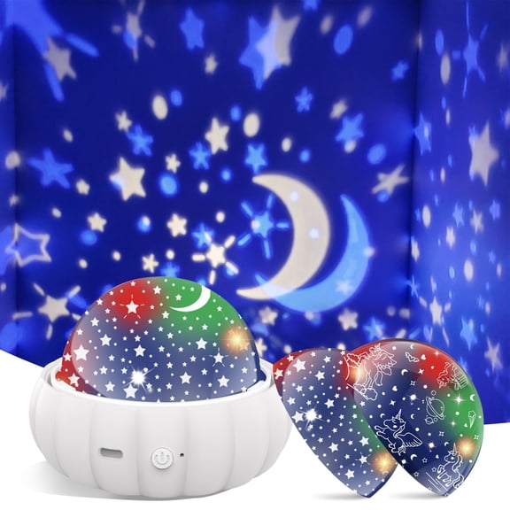 Night Light for Kids, GuardWee Night Light Projector 7 Mode with Unicorn & Star, Kids Night Light Bedroom Decor Star Lights for Ceiling 360Â°Rotation, Gifts for Baby Kids Toddler Girls (WHITE)