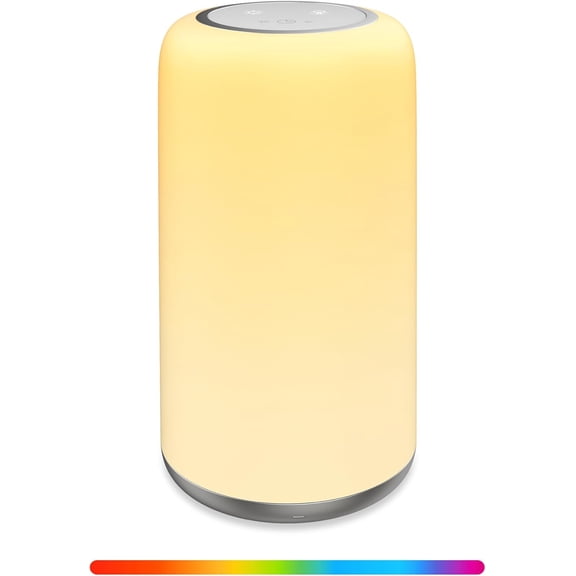 Night Light for Kids, Portable Baby Night Light, 5 Color Temperatures & Stepless Dimming, 8 RGB Colors, Rechargeable Nursery Night Light, Sleep Aid, Touch Lamp with 2 Timers