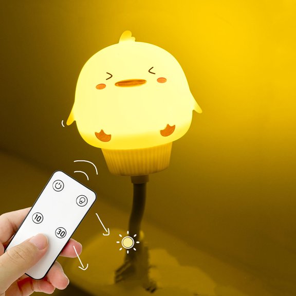 Night Light for Kids with Touch Sensor and Remote Control Cute Cartoon Night Lamp USB-Powered and Dimmable Duck LED Light Bedroom Decor Bedside Lamp Christmas Birthday Gift(Free Charging Head)