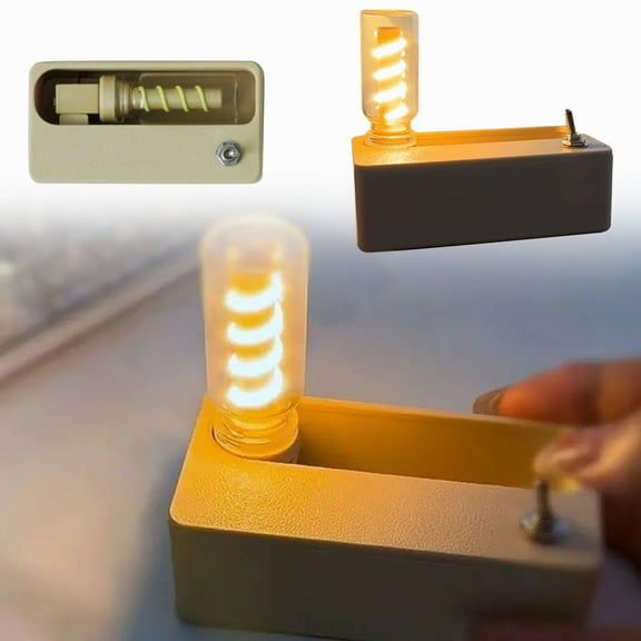 Night Light LED Creative Mechanical Magnetic Night Light Magnetic flip Table lamp Pressure Strip pop-up stimulating Toy (Warm Colored Magnetic Light Bulb)