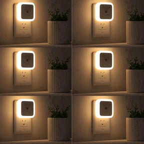 Night Light Lamp with Smart Sensor Dusk to Dawn Sensor, Daylight White, 0.5W Plug-in, 6-Pack