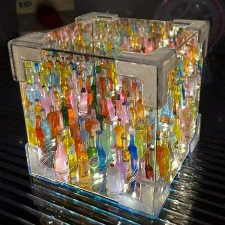 Night Light Led Decorative Nights Lamp for Bedroom Handmades DIY Material Kit For Night Light Featuring Bottle Flower Sea