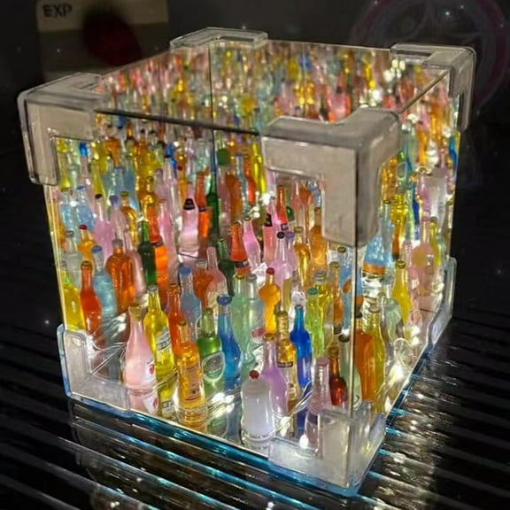 Night Light Led Decorative Nights Lamp for Bedroom Handmades DIY Material Kit For Night Light Featuring Bottle Flower Sea