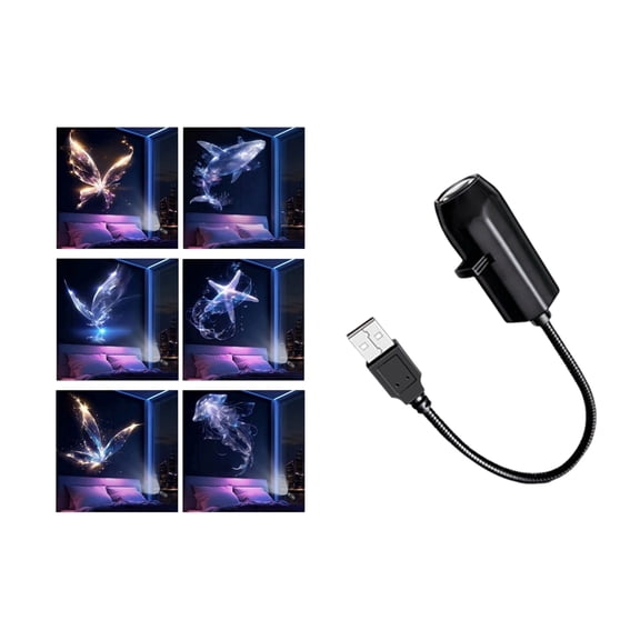 Night Light, Led Star Night Light Projection Device, Moon Star Ocean Pattern Projector, Light for Bedroom Wall Decor, Universal Usb-Powered Flexible Gooseneck Design