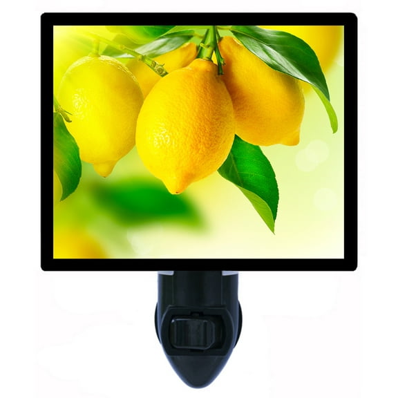 Night Light - Lemon Tree. | Kitchen Theme, Includes Free Switchable Insert, 4W Bulb, E12 Base