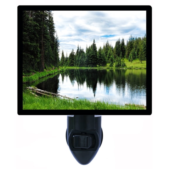 Night Light - Morning Lake. | Landscape Theme, Includes Free Switchable Insert, 4W Bulb, E12 Base