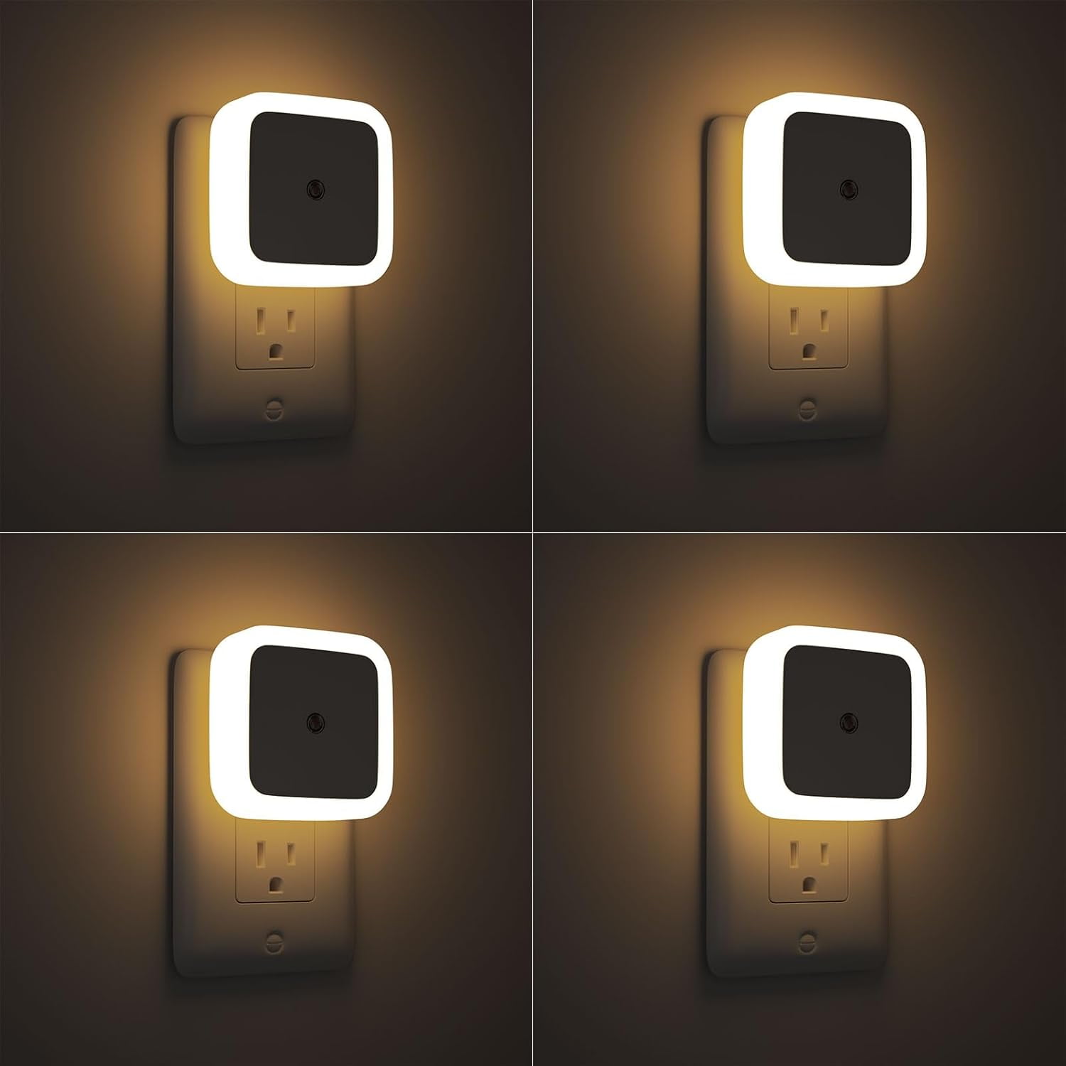 Night Light, Night Lights Plug into Wall 4-Pack, Nightlight Plug in Night Lights, Dusk to Dawn Night Lamp Led Night Light for Bedroom, Bathroom, Hallway Warm White