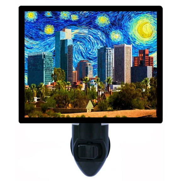 Night Light - Phoenix Starry Night. | Van Gogh Theme, Includes Free Switchable Insert, 4W Bulb, E12 Base