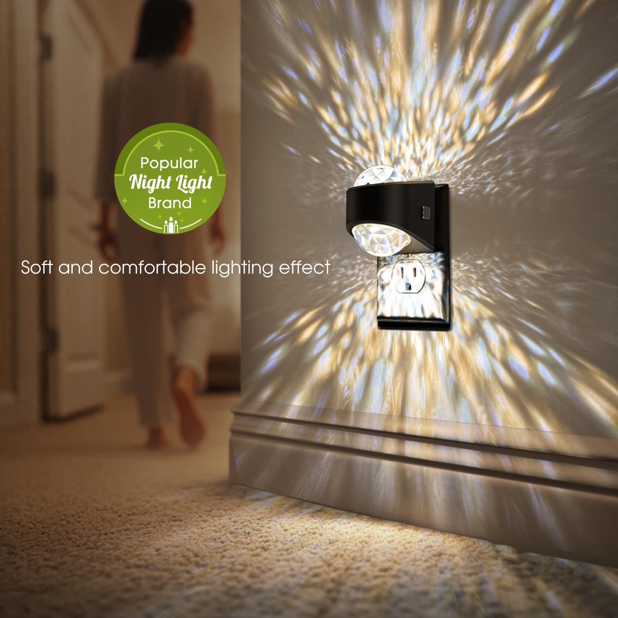 Night Light Plug Into Wall  Color Changing For 3cct Design With Galaxy Star Projector Dusk To Dawn Sensor Bathroom Bedroom Gaming Room Decor Gift
