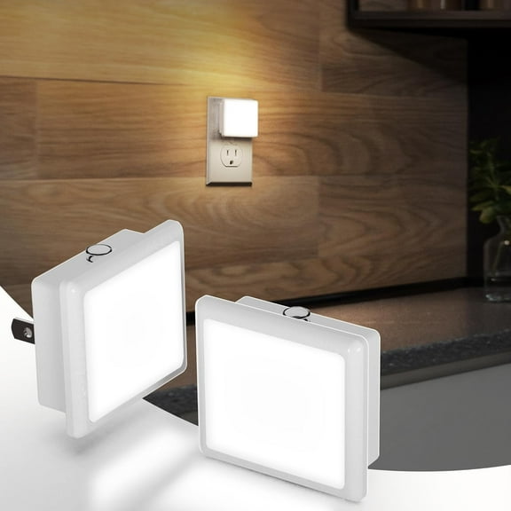 Night Light Plug in Wall, Dusk to Dawn Sensor Night Lights, 0.3W Soft White 3000K Auto On/Off, for Bedroom, Bathroom, Hallway, Kitchen, Kids Room2Pack