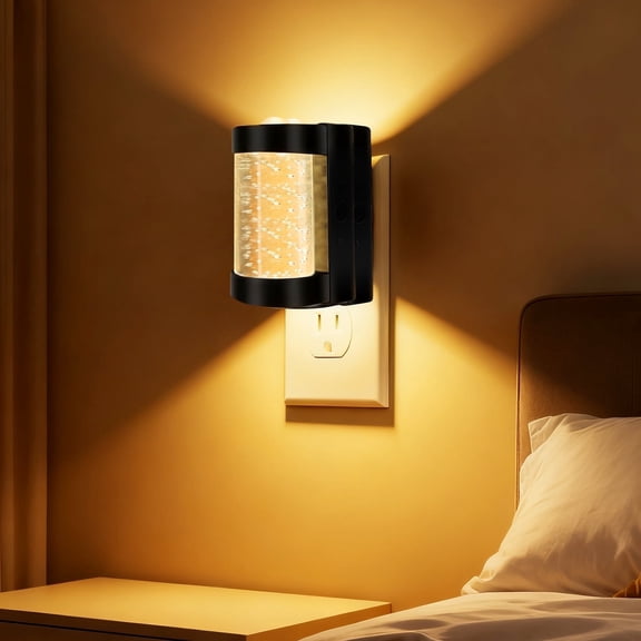 HOMEAN Dimmable Plug in Night Light 0-100 Lumens, Warm White LED Bubble Style for Home Use