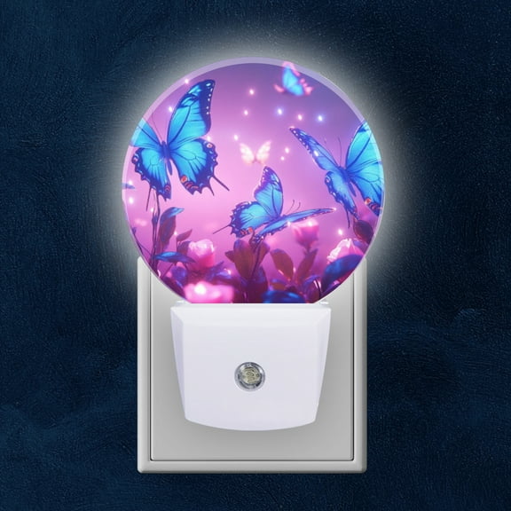 Night Light Plug into Wall,Dusk to Dawn Sensor Auto-On/Off for Bathroom, Hallway,Kids Room-3D Diamond Painting Of Butterflies