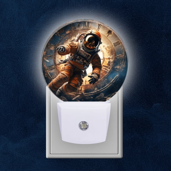 Night Light Plug into Wall,Dusk to Dawn Sensor Auto-On/Off for Bathroom, Hallway,Kids Room-Astronaut Floating In Space