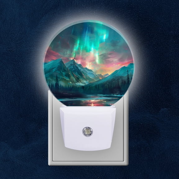 Night Light Plug into Wall,Dusk to Dawn Sensor Auto-On/Off for Bathroom, Hallway,Kids Room-Beautiful Digital Painting Of The Northern Lights