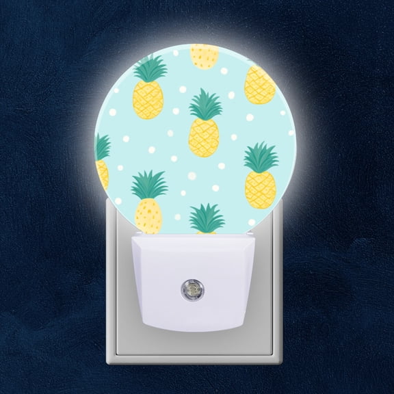 Night Light Plug into Wall,Dusk to Dawn Sensor Auto-On/Off for Bathroom, Hallway,Kids Room-Cute Cartoon Style Pineapple