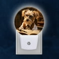 thumbnail image 1 of Night Light Plug into Wall,Dusk to Dawn Sensor Auto-On/Off for Bathroom, Hallway,Kids Room-Cute Dog Dressed As Aristocrat Sitting At The Desk, 1 of 4