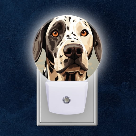 Night Light Plug into Wall,Dusk to Dawn Sensor Auto-On/Off for Bathroom, Hallway,Kids Room-Dalmatian Dog Portrait In The Style Of Vector Art
