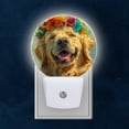 thumbnail image 1 of Night Light Plug into Wall,Dusk to Dawn Sensor Auto-On/Off for Bathroom, Hallway,Kids Room-Golden Retriever Wearing Flower Crown With Smiling Face, 1 of 4