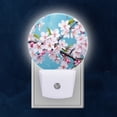 thumbnail image 1 of Night Light Plug into Wall,Dusk to Dawn Sensor Auto-On/Off for Bathroom, Hallway,Kids Room-Large Painting Of Cherry Blossoms On Blue Background, 1 of 4