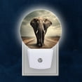 thumbnail image 1 of Night Light Plug into Wall,Dusk to Dawn Sensor Auto-On/Off for Bathroom, Hallway,Kids Room-Majestic Elephant Standing On Empty Road, 1 of 4