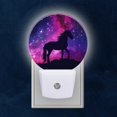thumbnail image 1 of Night Light Plug into Wall,Dusk to Dawn Sensor Auto-On/Off for Bathroom, Hallway,Kids Room-Silhouette Of Unicorn Against Starry Night Sky, 1 of 4