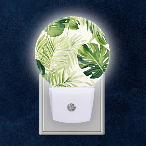 Night Light Plug into Wall,Dusk to Dawn Sensor Auto-On/Off for Bathroom, Hallway,Kids Room-Watercolor Painting On White Background