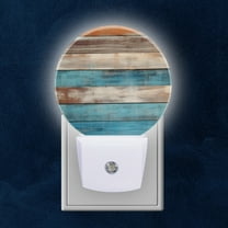 Night Light Plug into Wall,Dusk to Dawn Sensor Auto-On/Off for Bathroom, Hallway,Kids Room-Wooden Wall With Distressed And Weathered
