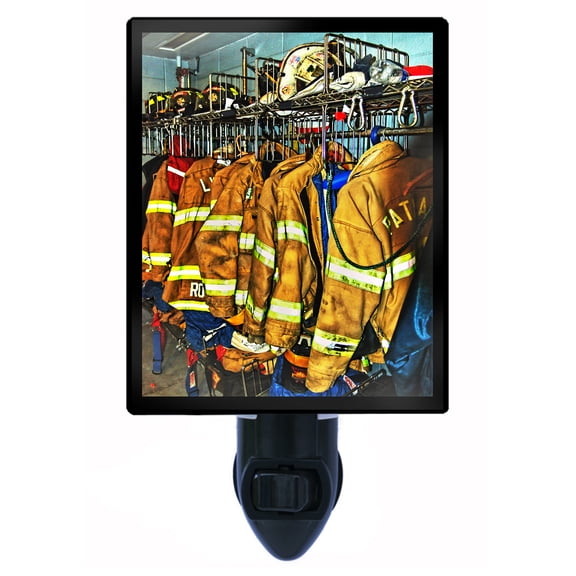 Night Light - Night Light Plus Extra Free Switchable Insert. 4 Watt Bulb, E12 Base. Firefighter Gear.