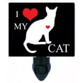 thumbnail image 1 of Night Light - Night Light Plus Extra Free Switchable Insert. 4 Watt Bulb, E12 Base. I Heart My Cat 1., 1 of 2