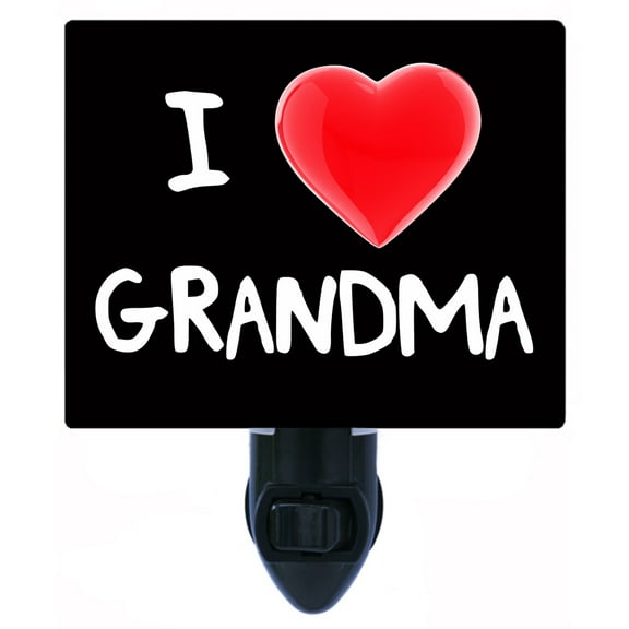 Night Light - Night Light Plus Extra Free Switchable Insert. 4 Watt Bulb, E12 Base. I Heart My Grandma.