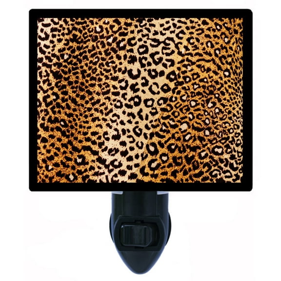 Night Light - Night Light Plus Extra Free Switchable Insert. 4 Watt Bulb, E12 Base. Leopard Print.