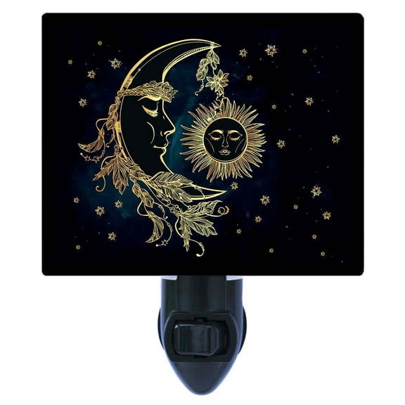 Night Light - Night Light Plus Extra Free Switchable Insert. 4 Watt Bulb, E12 Base. Moon and Sun.