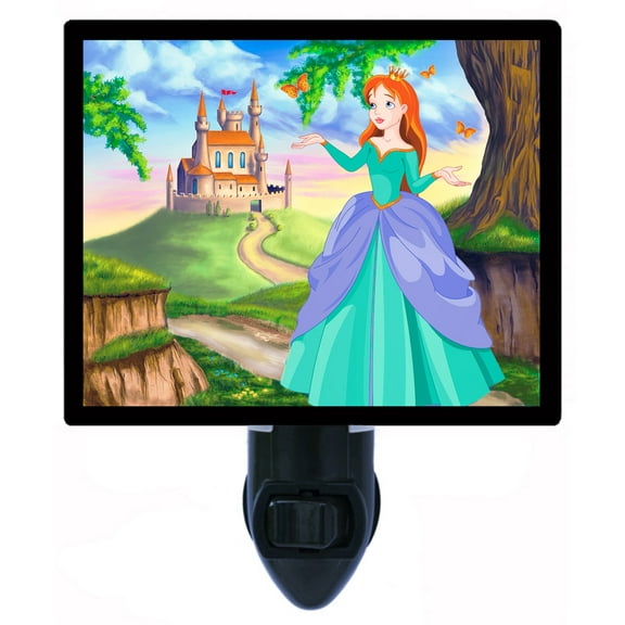 Night Light - Princess and Butterflies. | Princess Theme, Includes Free Switchable Insert, 4W Bulb, E12 Base