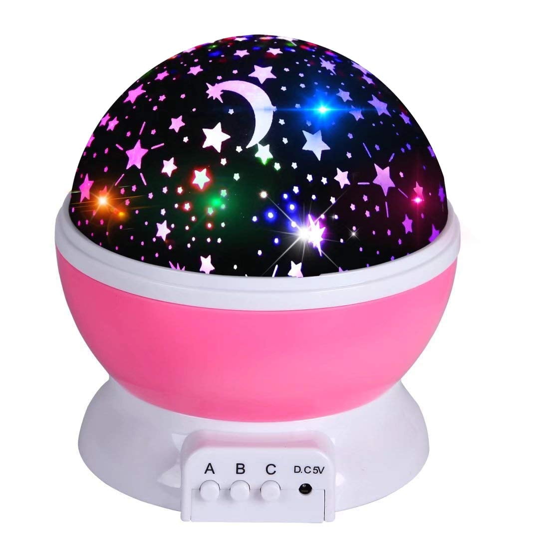 Kids Projector Night Light, 360 Rotation, 8 Multicolor Starry Light