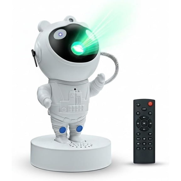 Night Light Projector for Kids Astronaut Galaxy with 15 Projection Effects, Bluetooth Speaker, 8 White Noise Sounds, Remote Control Star Nebula Projector Desk Lamp for Adults Room Decor (White)