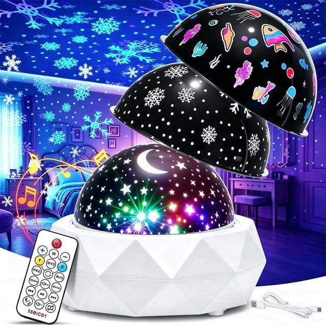 Night Light Projector for Kids Room, 3 in 1 Star Galaxy Starry ...