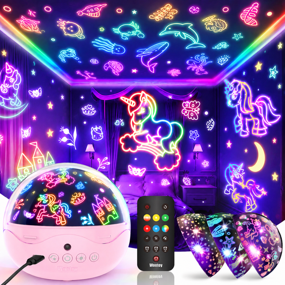 Night Light Projector for Kids, Star Projector Light for Kids Room, Birthday Gifts for 3-12 Year Old Boys Girls, Unicorn Toys Gifts for Girls